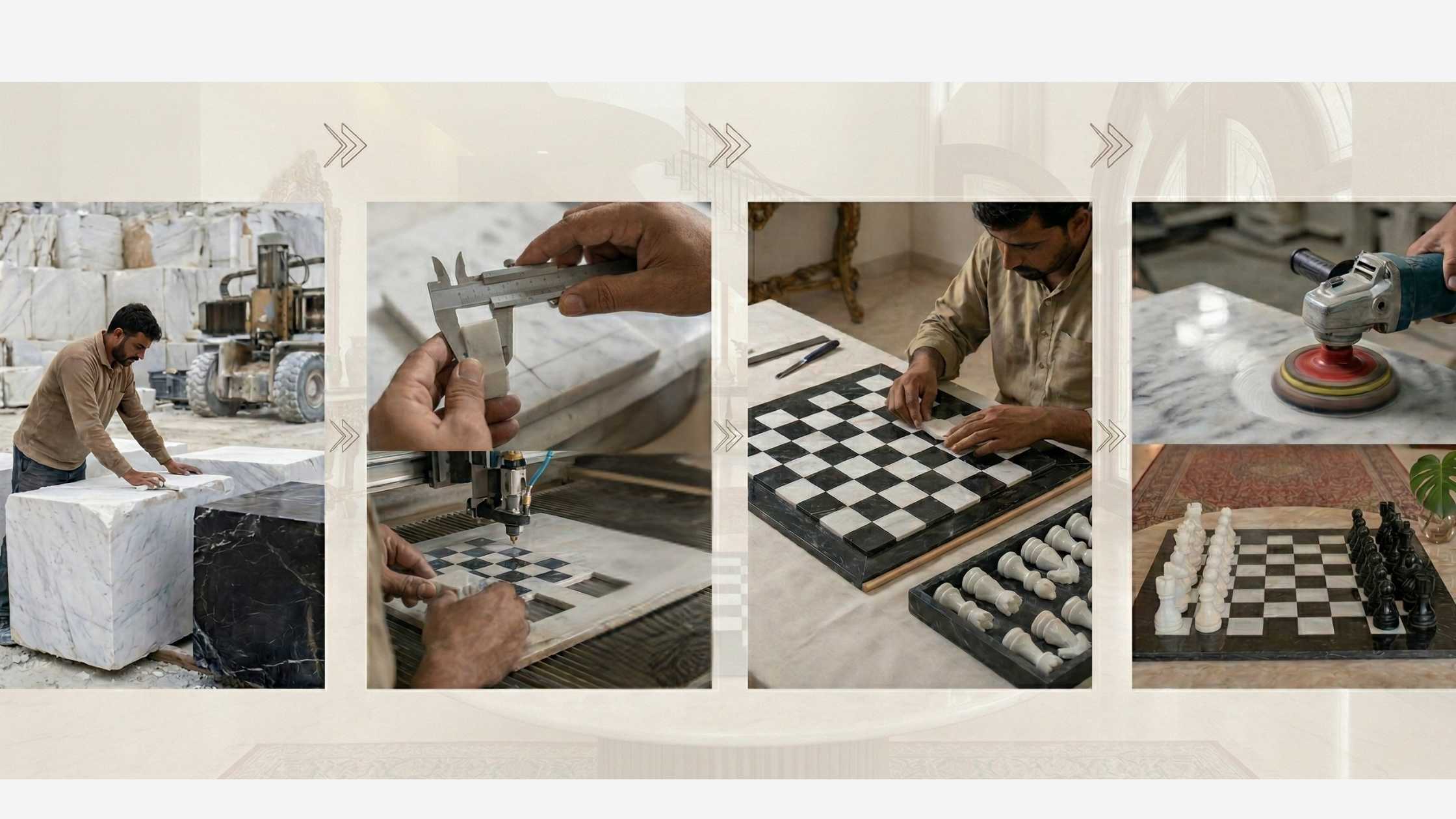 marble chess set making