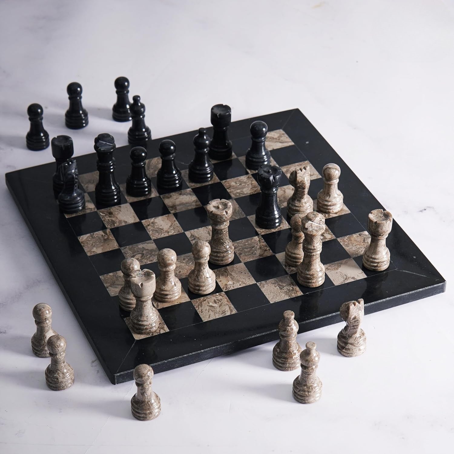 10 inch black and oceanic chess