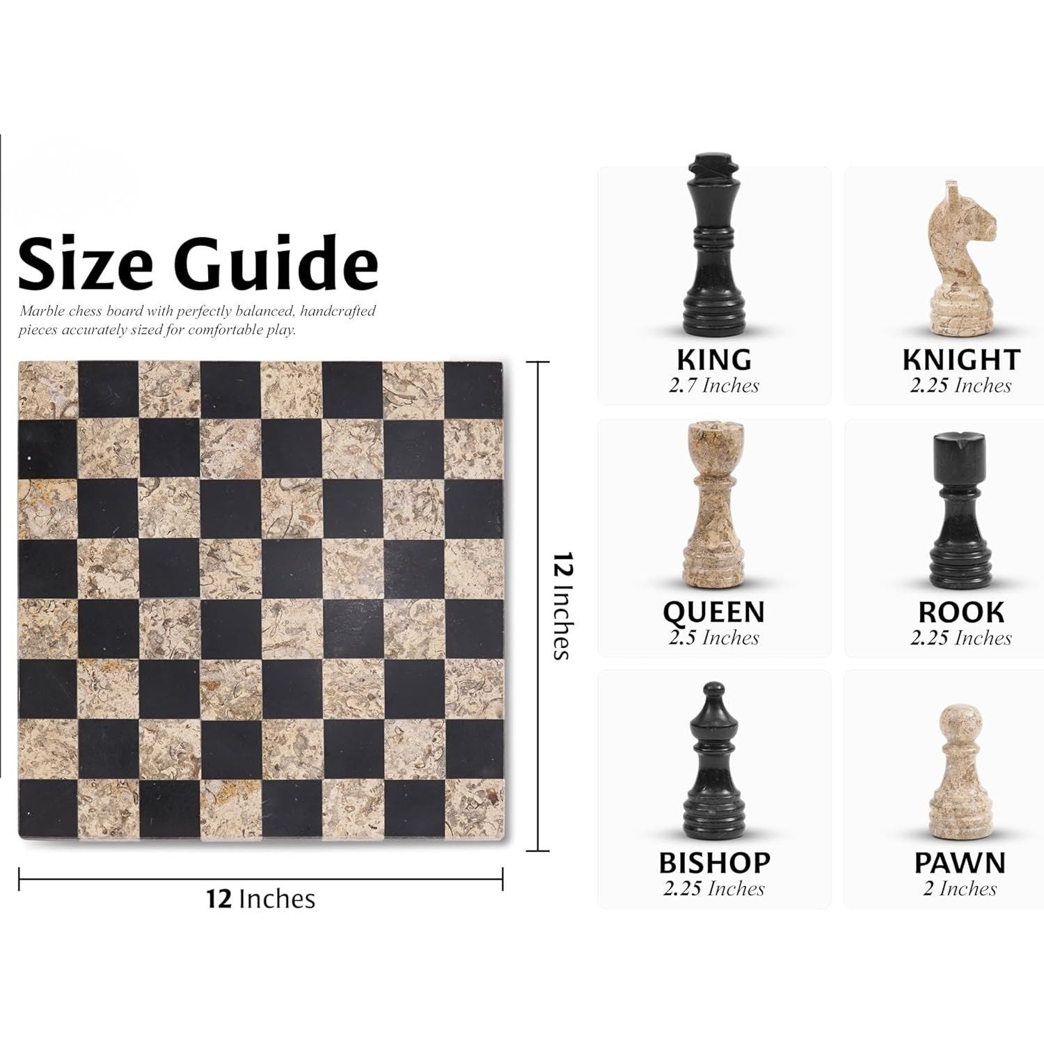 Black And Coral Borderless Marble Chess Set with Extra Queens