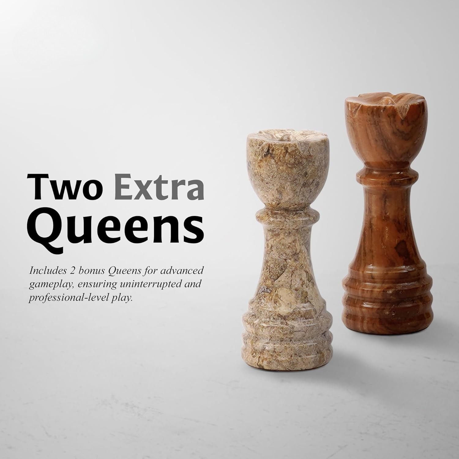 12 Inch Coral And Red Luxury Borderless Marble Chess Board