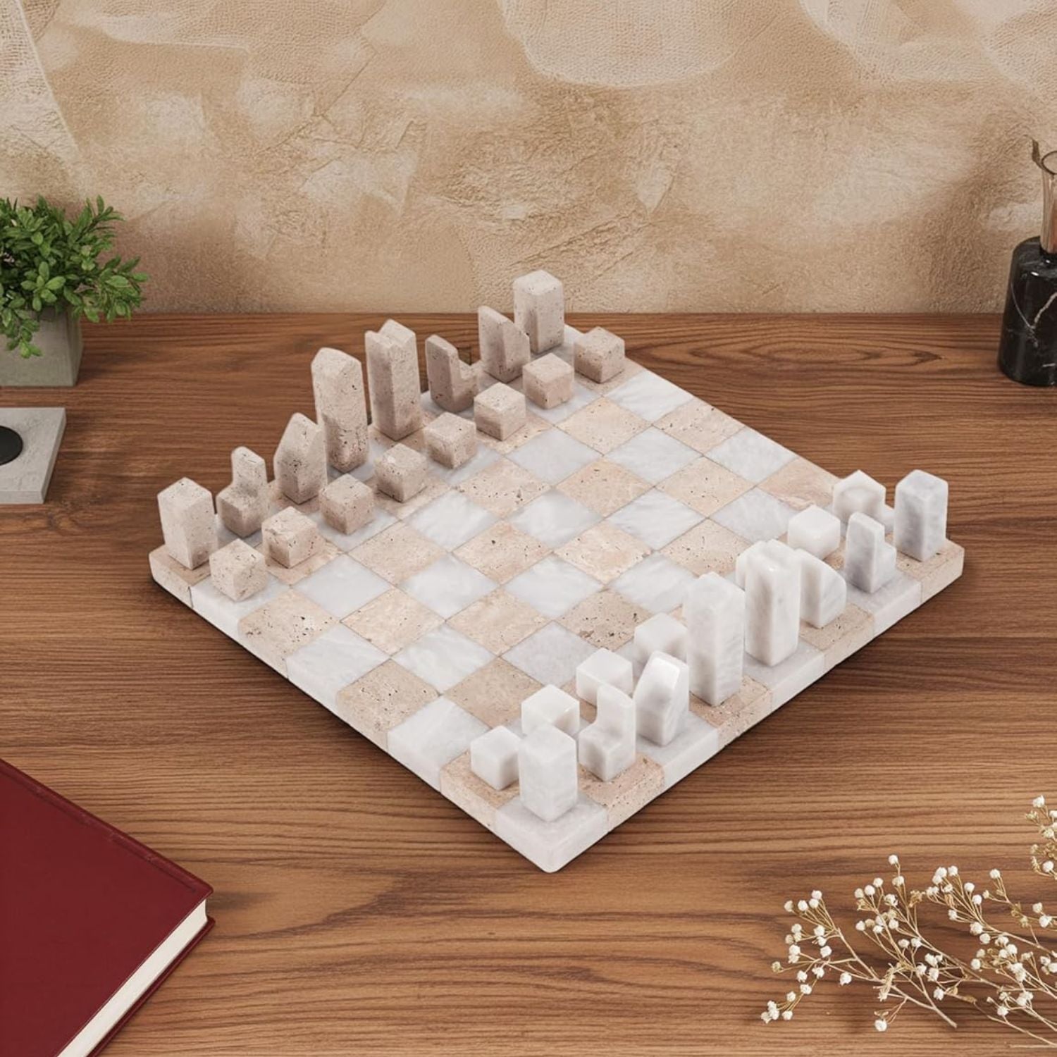 Borderless Marble Chess Geometric Pieces