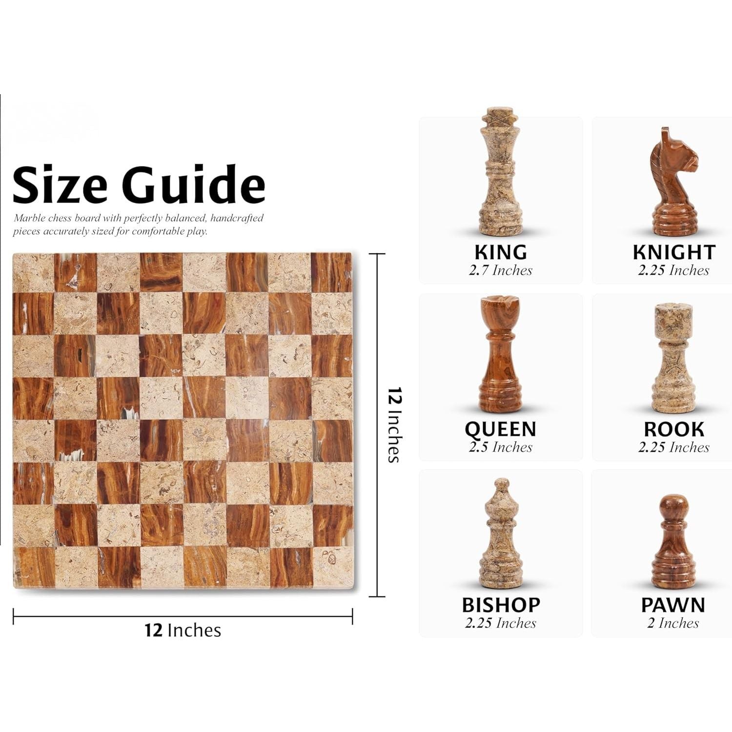 Luxury Borderless Marble Chess Board & Pieces