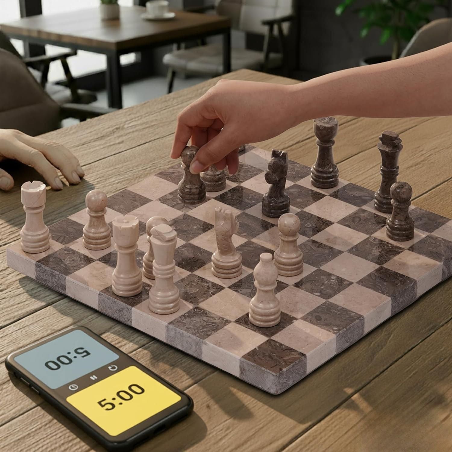 Oceanic And Verona Luxury Borderless Marble Chess Set