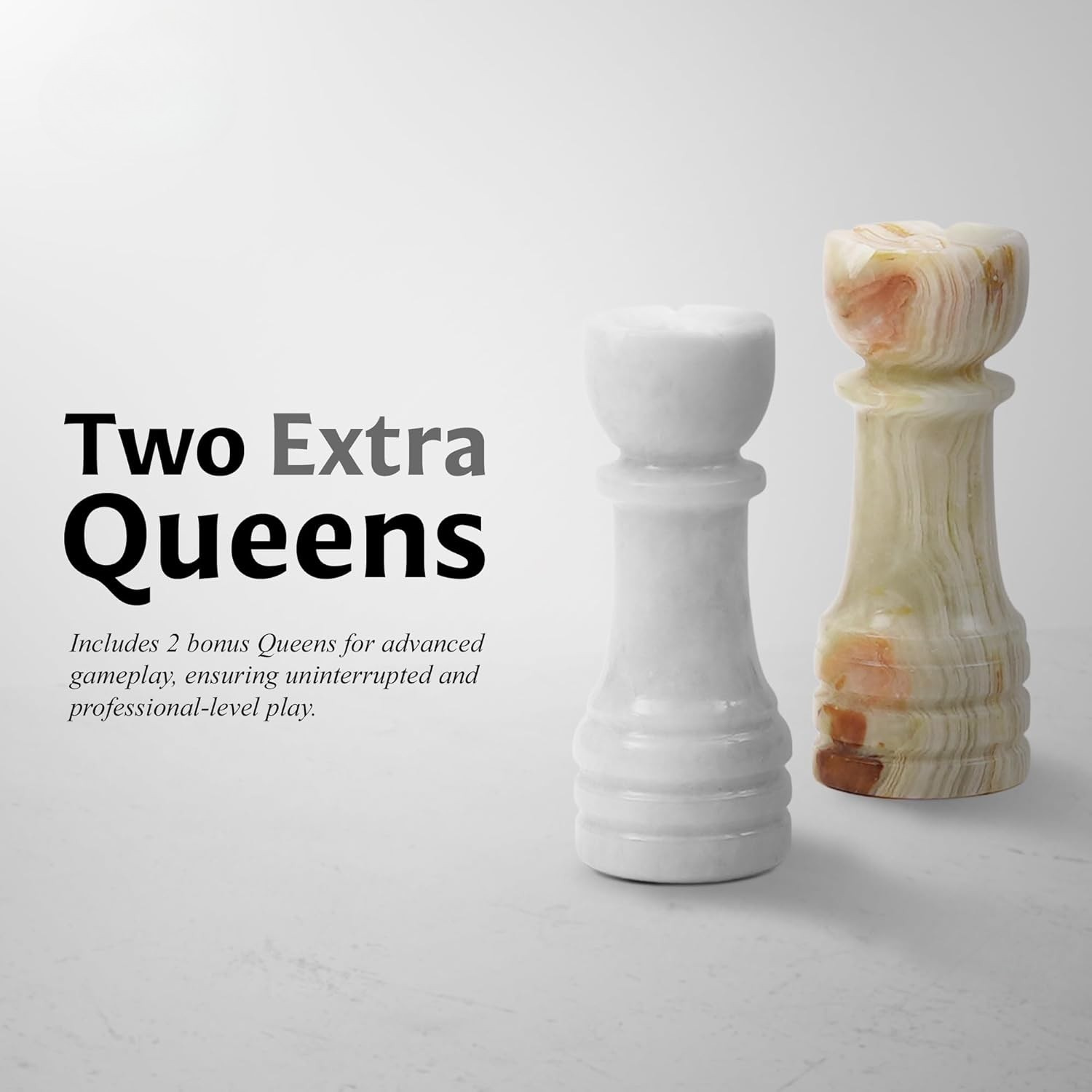 10 Inch White And Green Luxury Borderless Marble Chess Sets
