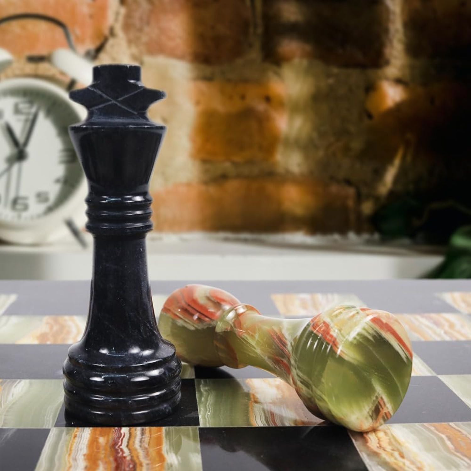 black and green chess pieces