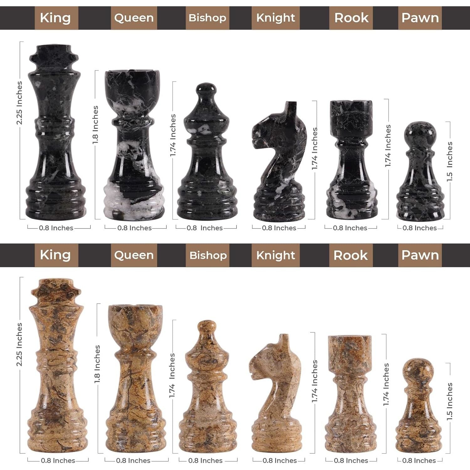 black coral chess pieces