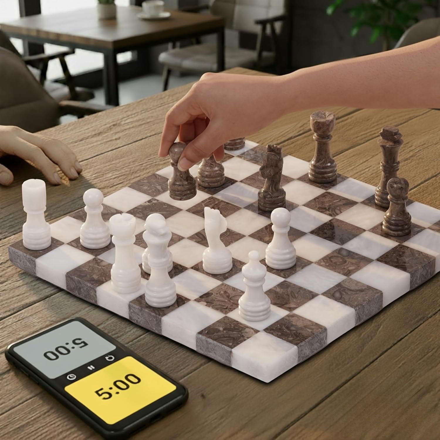 borderless marble chess white oceanic