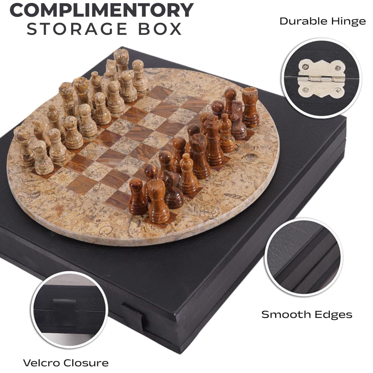 coral red handcrafted chess set
