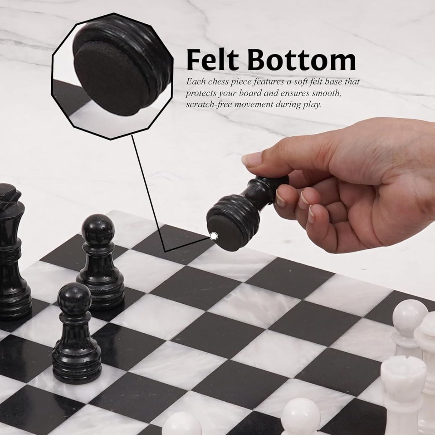 felt bottom marble borderless pieces