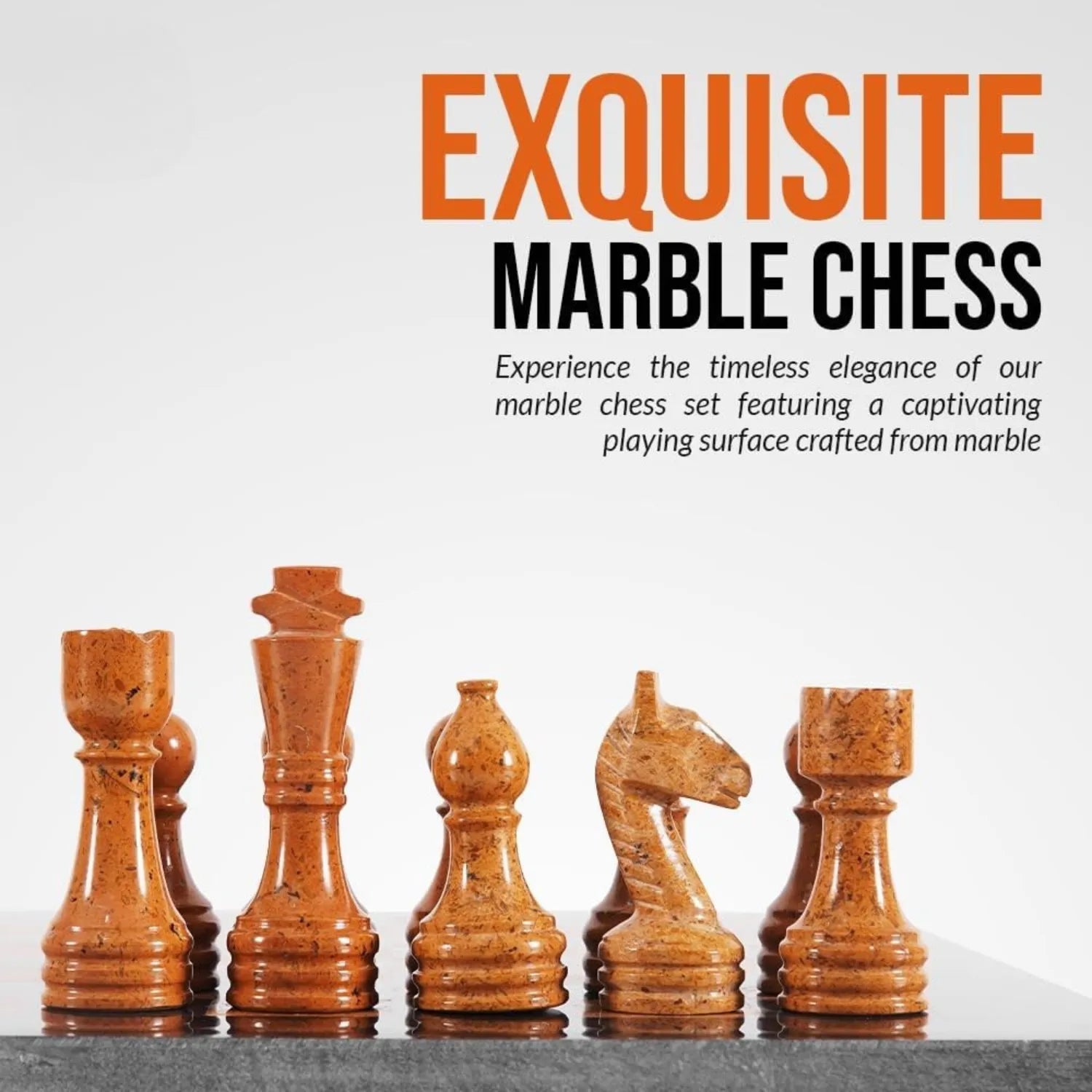 golden marble chess pieces