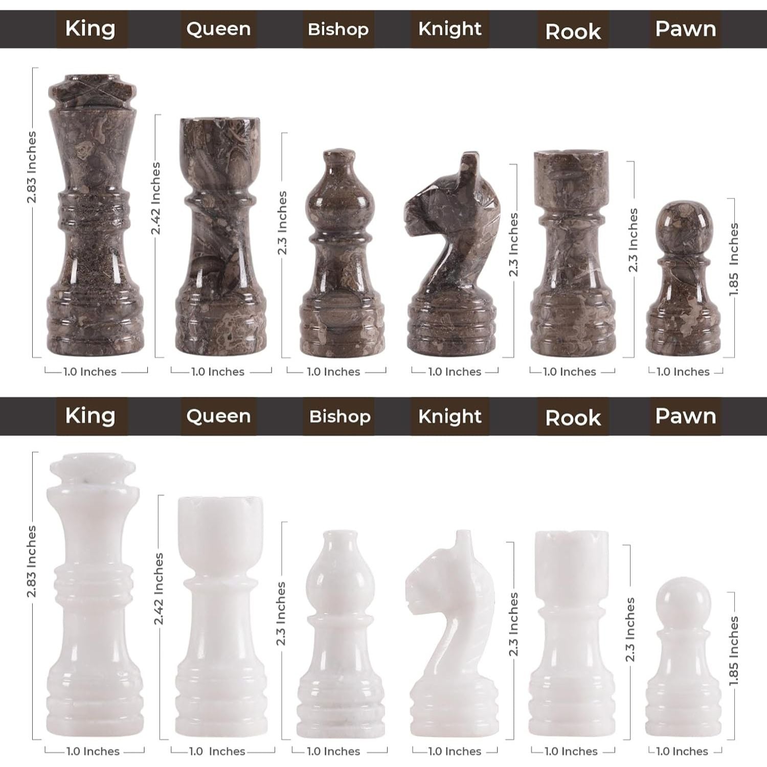 handcrafted chess pieces