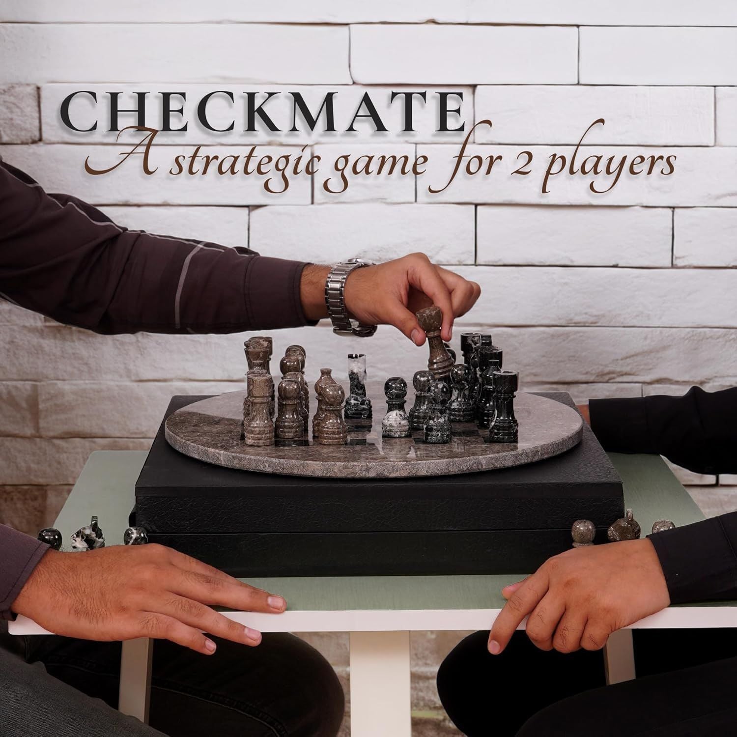 oceanic black round chess board