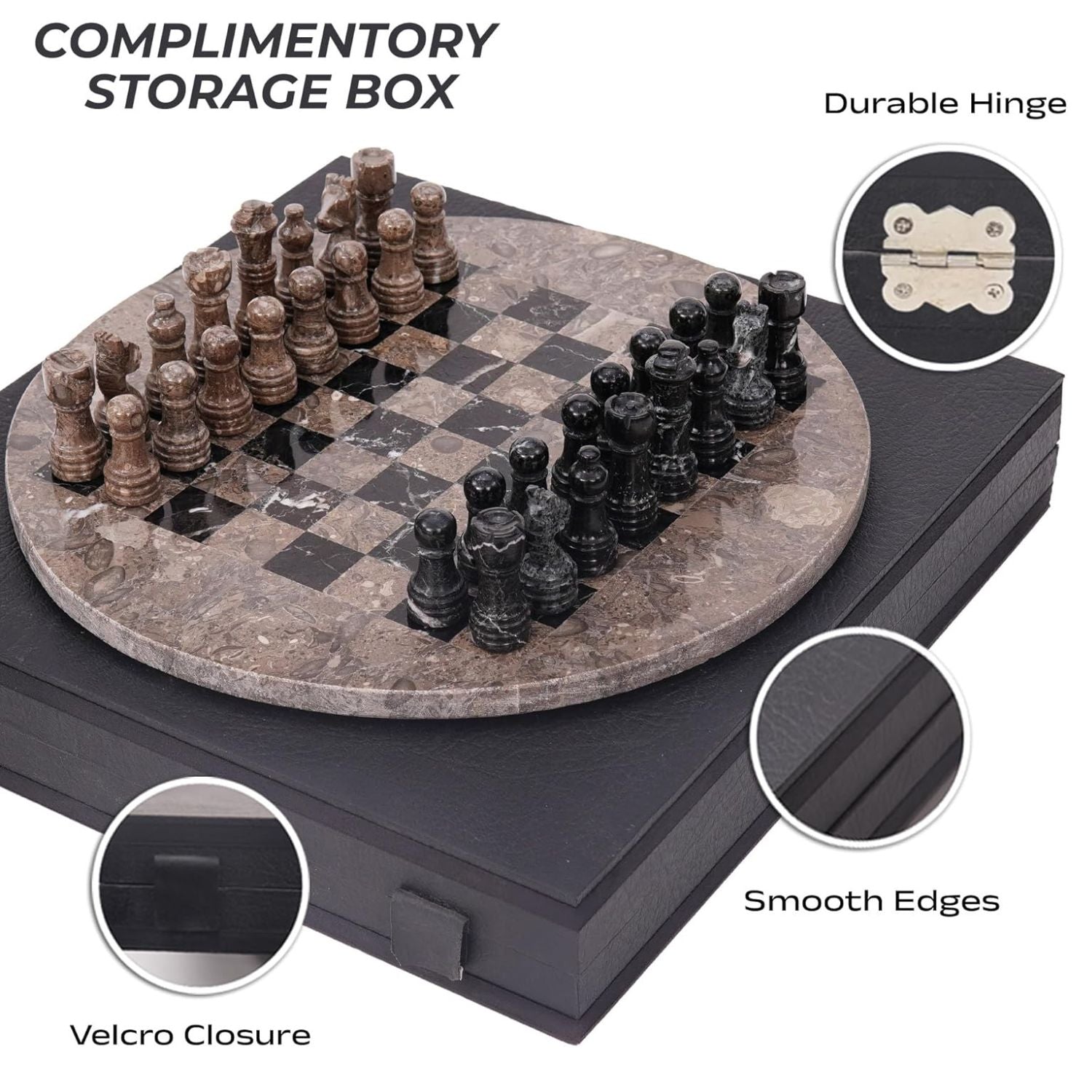 round marble board chess pieces