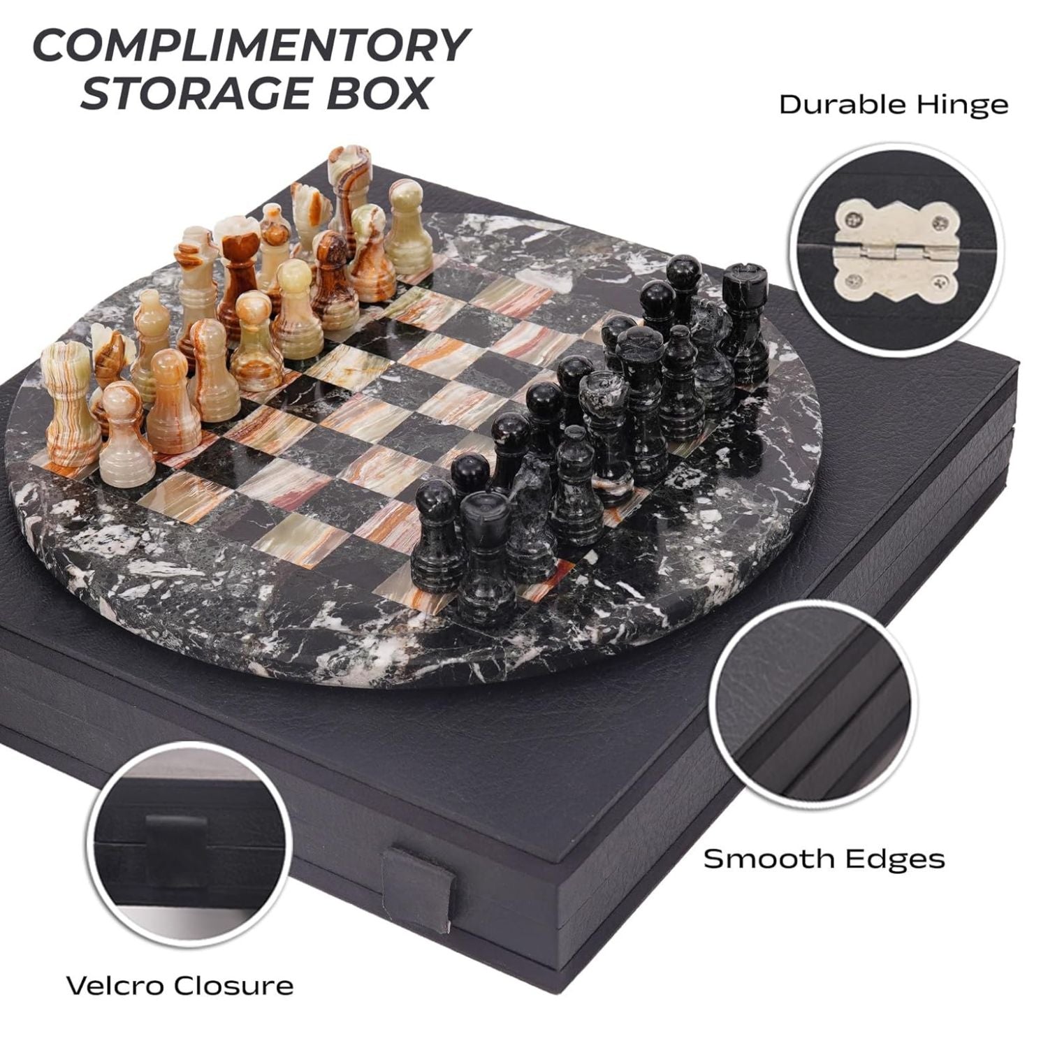 round arble board with storage