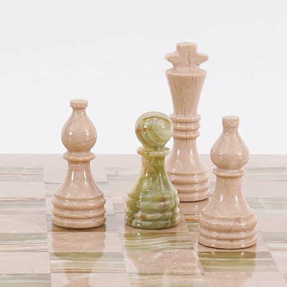 verona and green marble chess figures