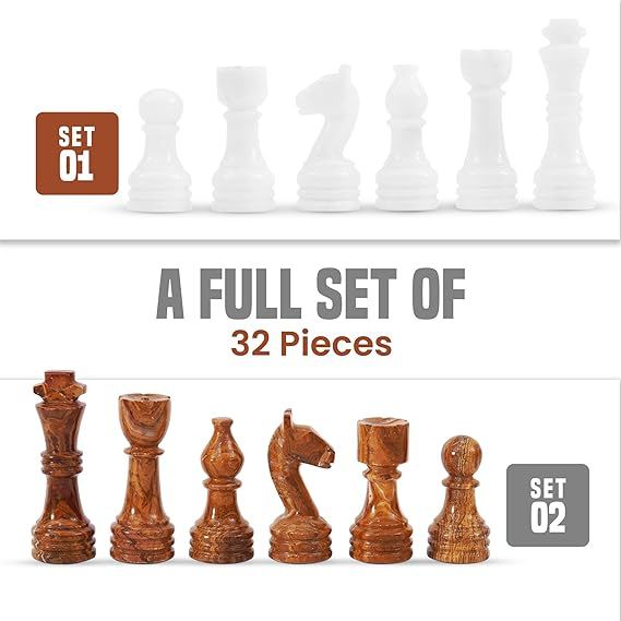 white and red chess marble pieces