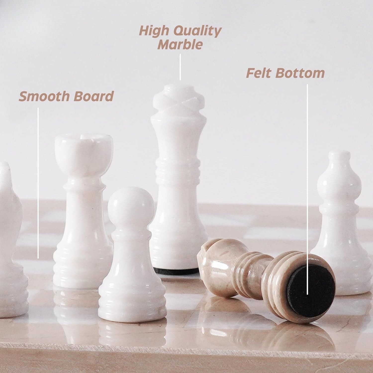 marble chess board and pieces