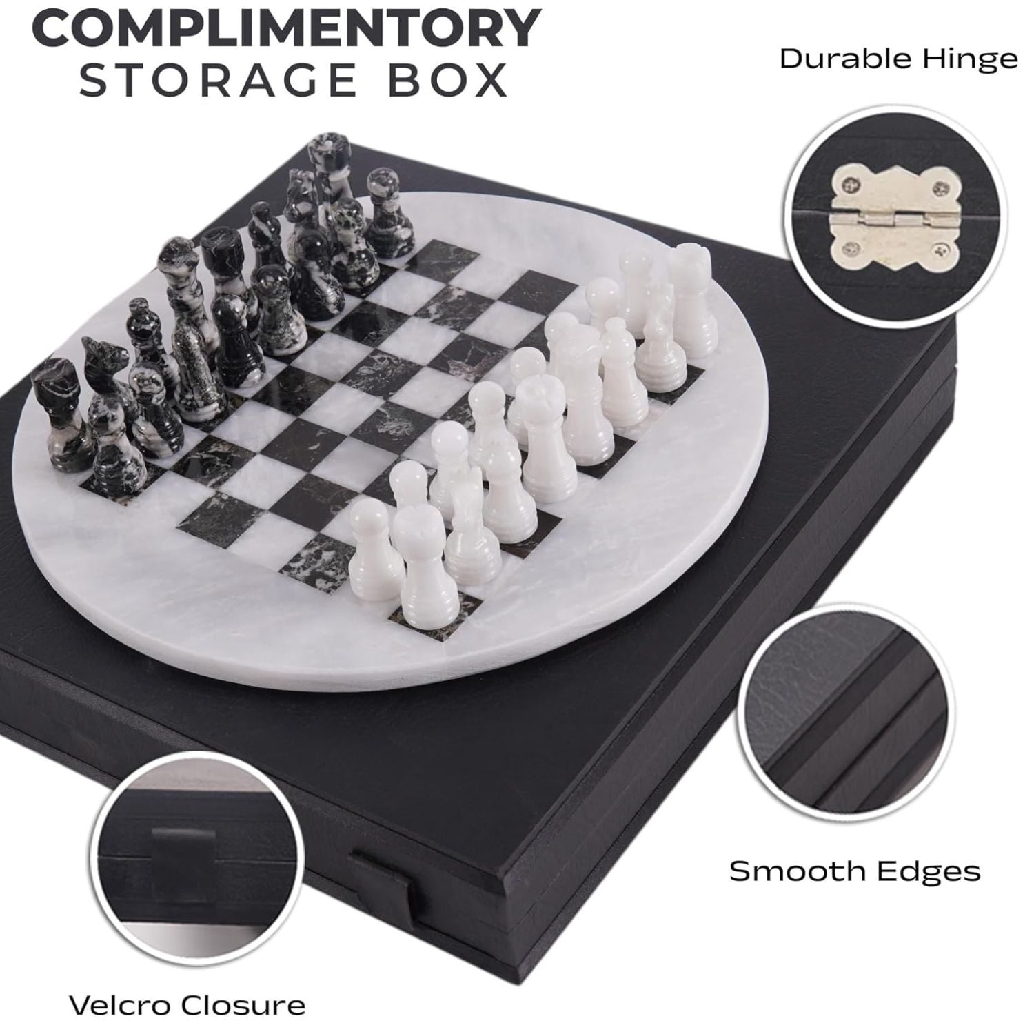 round 15 inch chess set