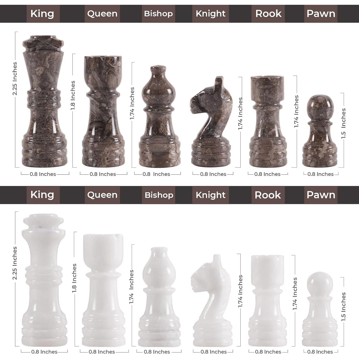 white oceanic round chess set